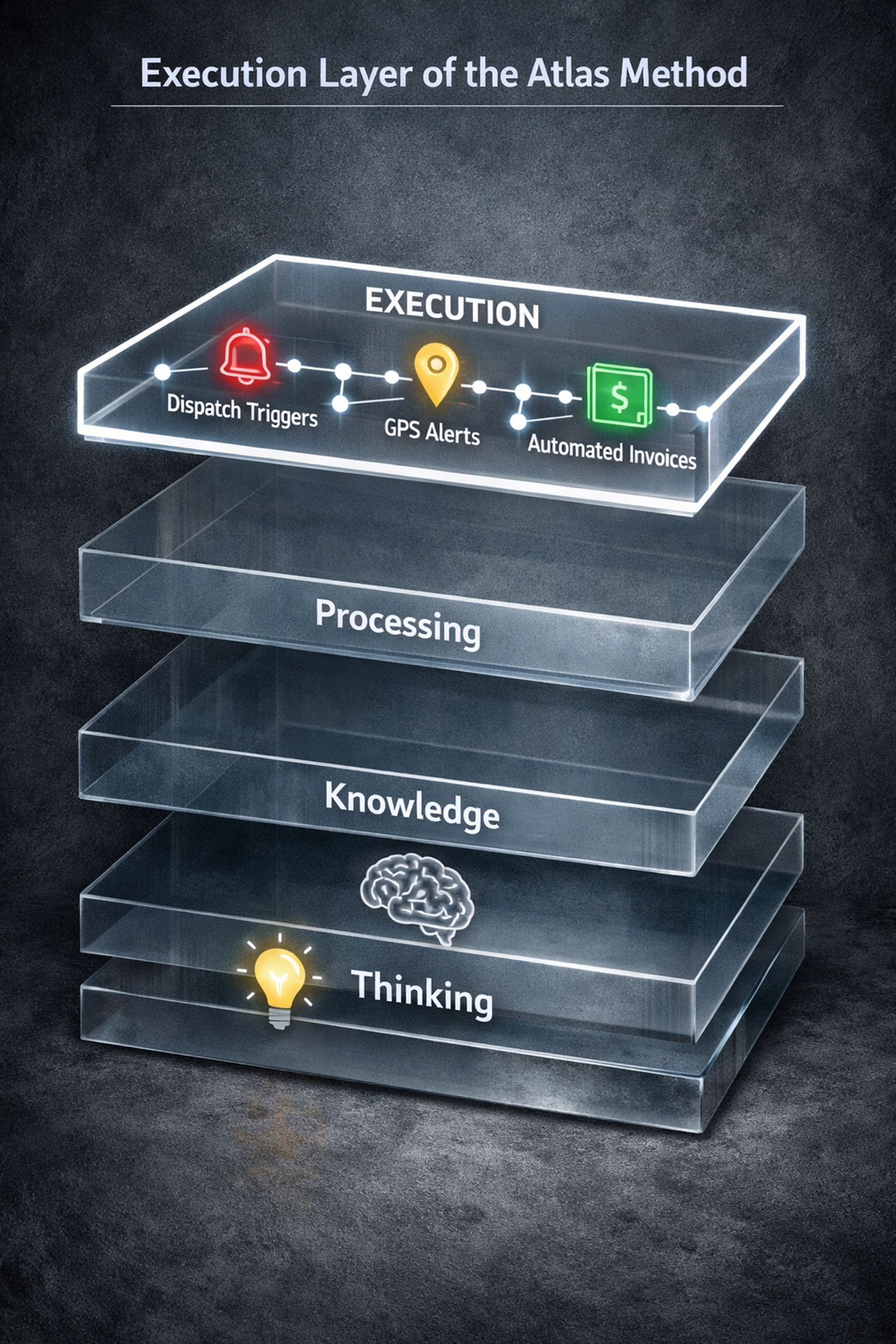 Diagram of the HVAC execution layer illustrating automated dispatch optimization and service workflows.