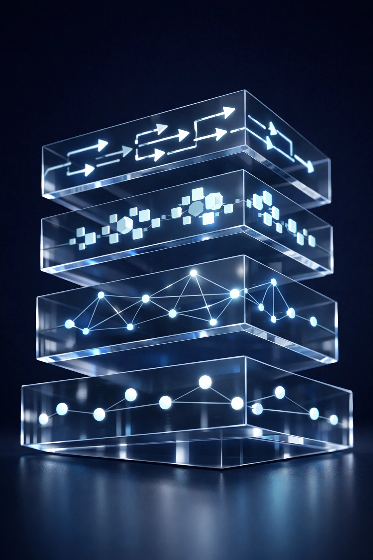 Four-layer Atlas Method stack demonstrating compound AI growth from thinking to execution