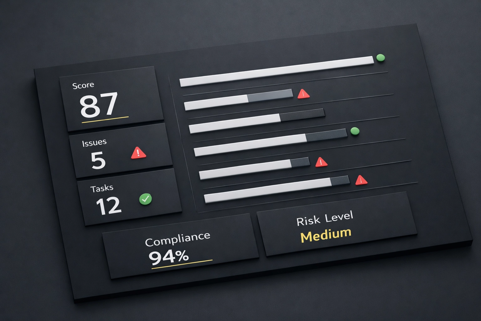 AI audit scorecard showing Atlas Method maturity assessment with performance indicators